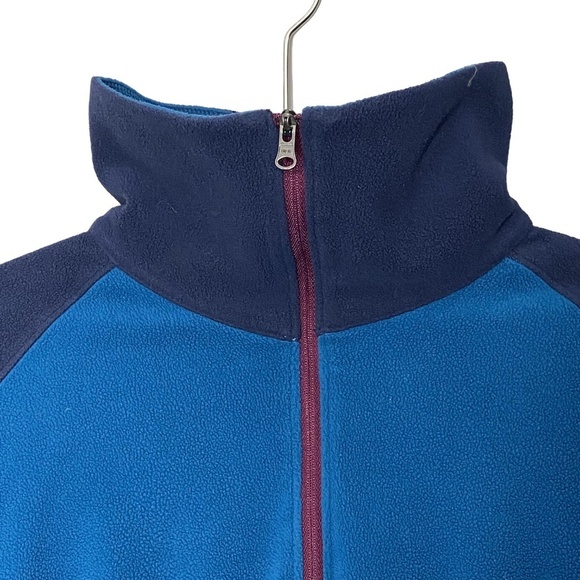 COLUMBIA Arctic Air Fleece Blue Colorblock 3/4 Zip Running Athletic Jacket M EUC - Picture 6 of 11